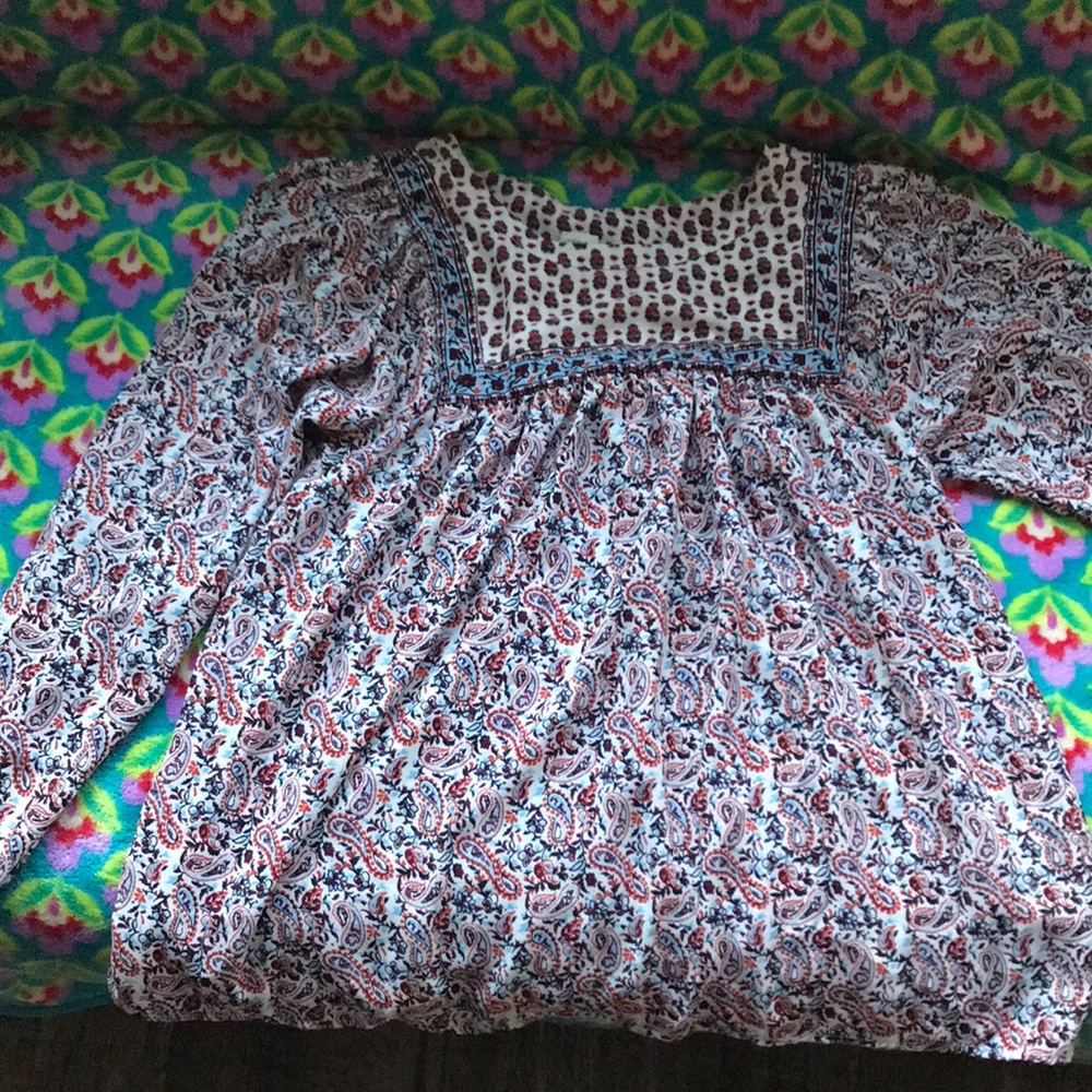 Paisley peasant blouse